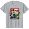 imageA Minecraft Movie Skeleton Zombie ampamp Creeper Group Portrait TShirtHeather Grey
