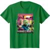 imageA Minecraft Movie Skeleton Zombie ampamp Creeper Group Portrait TShirtKelly Green