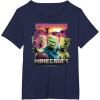 imageA Minecraft Movie Skeleton Zombie ampamp Creeper Group Portrait TShirtNavy Blue