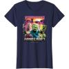imageA Minecraft Movie Skeleton Zombie ampamp Creeper Group Portrait TShirtNavy Blue