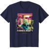 imageA Minecraft Movie Skeleton Zombie ampamp Creeper Group Portrait TShirtNavy Blue