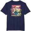 imageA Minecraft Movie Skeleton Zombie ampamp Creeper Group Portrait TShirtNavy Blue