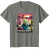 imageA Minecraft Movie Skeleton Zombie ampamp Creeper Group Portrait TShirtOlive Heather