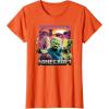 imageA Minecraft Movie Skeleton Zombie ampamp Creeper Group Portrait TShirtOrange