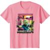 imageA Minecraft Movie Skeleton Zombie ampamp Creeper Group Portrait TShirtPink