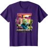 imageA Minecraft Movie Skeleton Zombie ampamp Creeper Group Portrait TShirtPurple