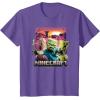 imageA Minecraft Movie Skeleton Zombie ampamp Creeper Group Portrait TShirtPurple Heather