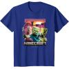 imageA Minecraft Movie Skeleton Zombie ampamp Creeper Group Portrait TShirtRoyal Blue