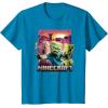 imageA Minecraft Movie Skeleton Zombie ampamp Creeper Group Portrait TShirtSapphire Blue