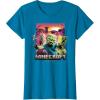 imageA Minecraft Movie Skeleton Zombie ampamp Creeper Group Portrait TShirtSapphire Blue