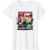 imageA Minecraft Movie Skeleton Zombie ampamp Creeper Group Portrait TShirtWhite