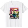 imageA Minecraft Movie Skeleton Zombie ampamp Creeper Group Portrait TShirtWhite