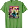 imageA Minecraft Movie Skeleton Zombie ampamp Creeper Group Portrait TShirtGrass Green
