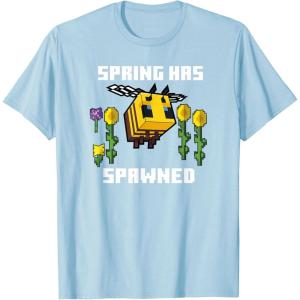 imageMinecraft Bee Spring Has Spawned Graphic Blocks TShirtBaby Blue