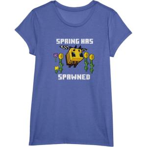 imageMinecraft Bee Spring Has Spawned Graphic Blocks TShirtBright Blue Heather