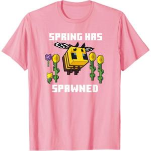 imageMinecraft Bee Spring Has Spawned Graphic Blocks TShirtPink