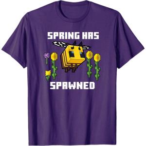 imageMinecraft Bee Spring Has Spawned Graphic Blocks TShirtPurple