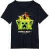 imageA Minecraft Movie Group Of Creepers Surrounding The Gang TShirtBlack