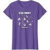 imageMinecraft Easter Egg Hunt Jumping Rabbits Eggs And Flowers TShirtPurple Heather