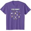 imageMinecraft Easter Egg Hunt Jumping Rabbits Eggs And Flowers TShirtPurple Heather