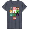 imageMinecraft Group Shot Faces Collage TShirtHeather Blue