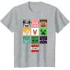 imageMinecraft Group Shot Faces Collage TShirtHeather Grey