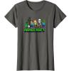 imageMinecraft UnisexAdults Kids TShirt Skeleton Grey Small Short Sleeve Crew Neck Modern Graphic Design LightweightAsphalt Grey