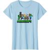 imageMinecraft UnisexAdults Kids TShirt Skeleton Grey Small Short Sleeve Crew Neck Modern Graphic Design LightweightBaby Blue