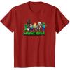 imageMinecraft UnisexAdults Kids TShirt Skeleton Grey Small Short Sleeve Crew Neck Modern Graphic Design LightweightCranberry Red