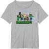 imageMinecraft UnisexAdults Kids TShirt Skeleton Grey Small Short Sleeve Crew Neck Modern Graphic Design LightweightHeather Grey
