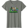 imageMinecraft UnisexAdults Kids TShirt Skeleton Grey Small Short Sleeve Crew Neck Modern Graphic Design LightweightOlive Heather