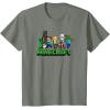 imageMinecraft UnisexAdults Kids TShirt Skeleton Grey Small Short Sleeve Crew Neck Modern Graphic Design LightweightOlive Heather