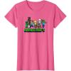 imageMinecraft UnisexAdults Kids TShirt Skeleton Grey Small Short Sleeve Crew Neck Modern Graphic Design LightweightPink Heather