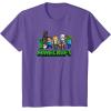 imageMinecraft UnisexAdults Kids TShirt Skeleton Grey Small Short Sleeve Crew Neck Modern Graphic Design LightweightPurple Heather