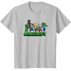 imageMinecraft UnisexAdults Kids TShirt Skeleton Grey Small Short Sleeve Crew Neck Modern Graphic Design LightweightSilver Grey