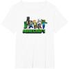imageMinecraft UnisexAdults Kids TShirt Skeleton Grey Small Short Sleeve Crew Neck Modern Graphic Design LightweightWhite