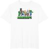 imageMinecraft UnisexAdults Kids TShirt Skeleton Grey Small Short Sleeve Crew Neck Modern Graphic Design LightweightWhite