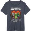 imageMinecraft Valentines Day Friends That Mine Together Mobs TShirtHeather Blue