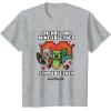 imageMinecraft Valentines Day Friends That Mine Together Mobs TShirtHeather Grey