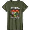 imageMinecraft Valentines Day Friends That Mine Together Mobs TShirtOlive Green
