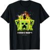 imageA Minecraft Movie Group Of Creepers Surrounding The Gang TShirtBlack
