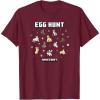 imageMinecraft Easter Egg Hunt Jumping Rabbits Eggs And Flowers TShirtBurgundy