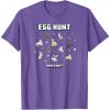 imageMinecraft Easter Egg Hunt Jumping Rabbits Eggs And Flowers TShirtPurple Heather