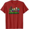 imageMinecraft UnisexAdults Kids TShirt Skeleton Grey Small Short Sleeve Crew Neck Modern Graphic Design LightweightCranberry Red