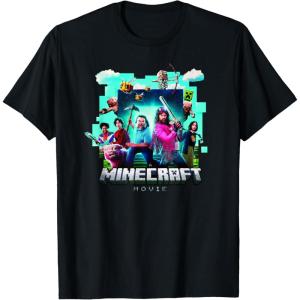 imageA Minecraft Movie Adventure Gang Main Characters Group Shot TShirtBlack
