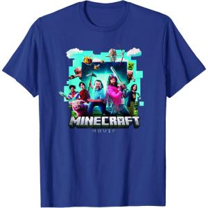 imageA Minecraft Movie Adventure Gang Main Characters Group Shot TShirtRoyal Blue
