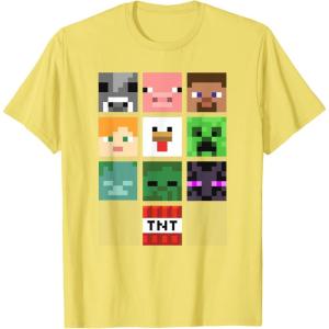 imageMinecraft Group Shot Faces Collage TShirtLemon Yellow