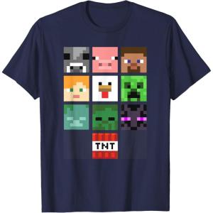 imageMinecraft Group Shot Faces Collage TShirtNavy Blue