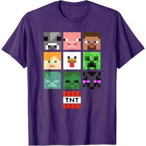 imageMinecraft Group Shot Faces Collage TShirtPurple