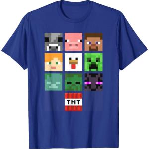 imageMinecraft Group Shot Faces Collage TShirtRoyal Blue
